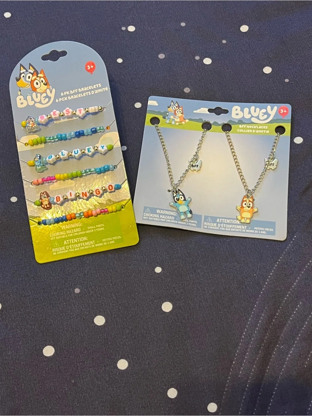 NWT Children's Place Bluey Bingo Bead Bracelets & Character Necklaces Bundle